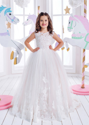 Sweet Ivory Lace Tulle Flower Girl Dress